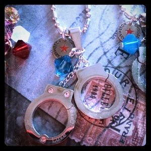 stainless handcuffs Swarovski necklace
